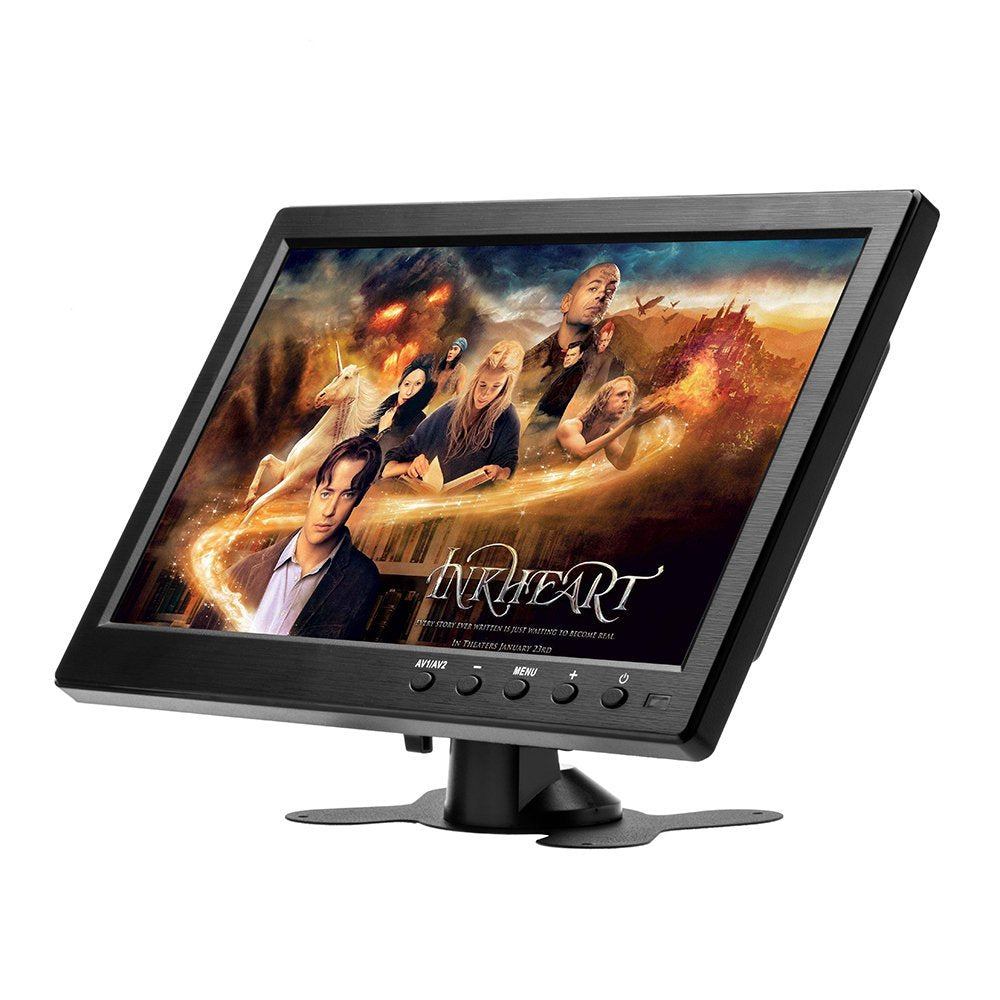 Moniteur LCD HD Podofo 10,1" et écran couleur pour ordinateur avec entrée vidéo à 2 canaux et moniteur de sécurité avec BNC / AVI / VGA / HDMI