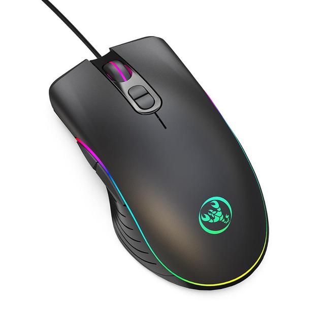 6400 DPI Ergonomic Wired RGB Gaming Mouse with Adjustable 7 Buttons