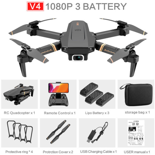 WiFi live video FPV 4K/1080P HD Wide Angle Camera Foldable RC Quadcopter