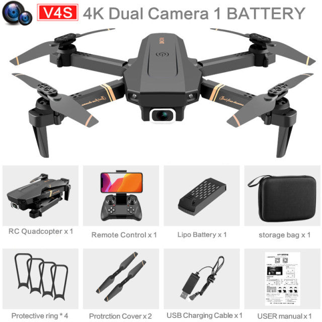 WiFi live video FPV 4K/1080P HD Wide Angle Camera Foldable RC Quadcopter