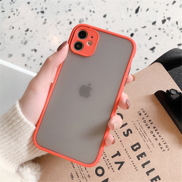 Hybrid Simple Matte Bumper Phone Case for iPhone (Multiple Options Available)