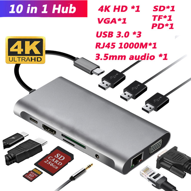 USB HUB Docking Station Type C Adapter