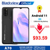 Blackview A70 Android 11 Smartphone 6.52 Inch Display Octa Core 3GB RAM+32GB ROM 5380mAh 13MP Rear Camera 4G Mobile Phone